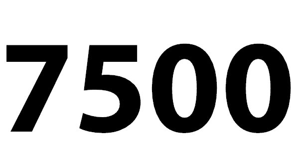 7500. Нас 2500.